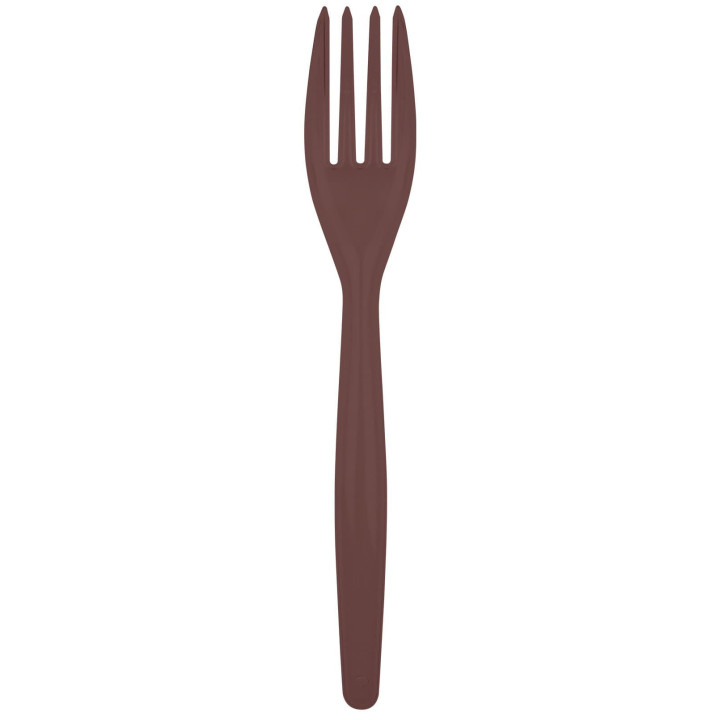Plastic Fork PS "Easy" Brown 18cm (500 Units)