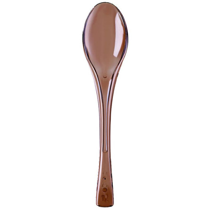 Plastic Spoon PS "Fly" Brown Clear 14,5cm (50 Units) 