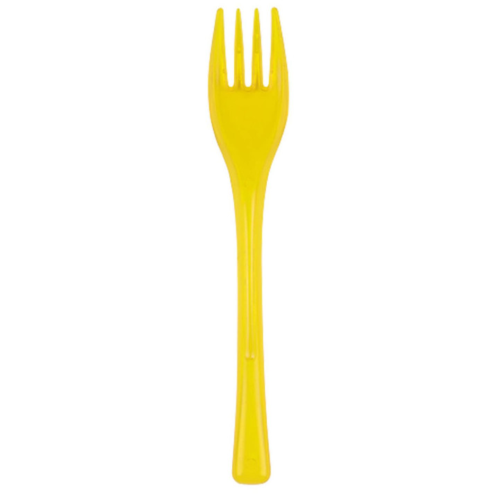 Plastic Fork PS "Fly" Yellow Clear 14cm (50 Units) 