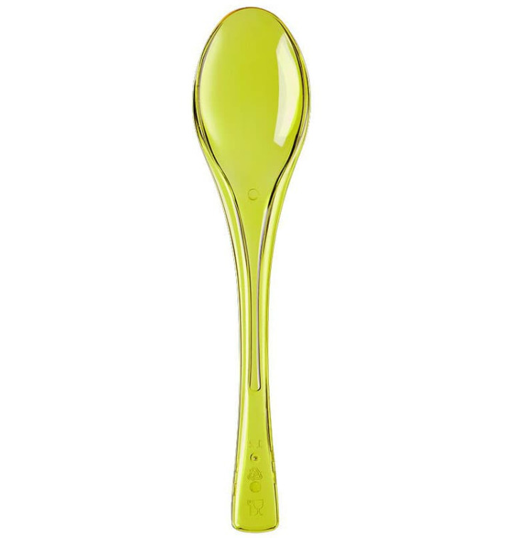 Plastic Spoon PS "Fly" Yellow Clear 14,5cm (3000 Units)