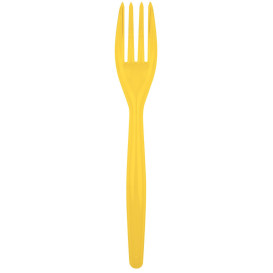 Plastic Fork PS "Easy" Yellow 18cm (500 Units)