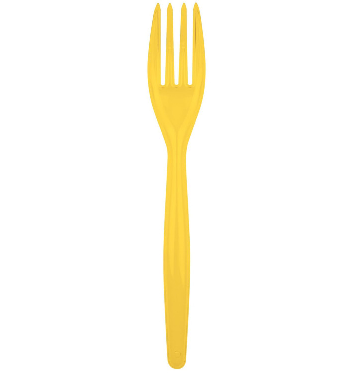 Plastic Fork PS "Easy" Yellow 18cm (500 Units)