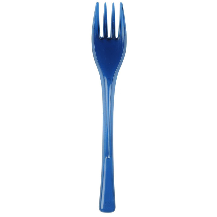 Plastic Fork PS "Fly" Blue Clear 14cm (50 Units) 