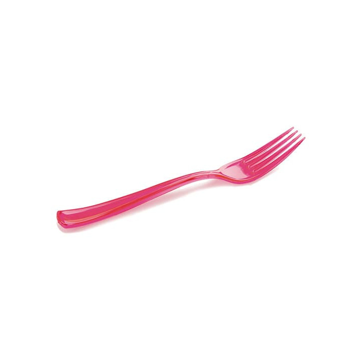 Plastic Fork Premium Raspberry 19 cm (10 Units) 