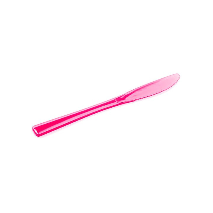 Plastic Knife Premium Raspberry 20 cm (10 Units) 