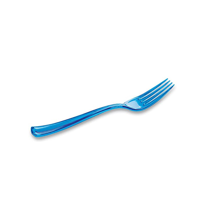Plastic Fork Premium Turquoise 19cm (180 Units)