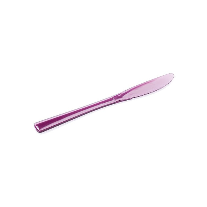 Plastic Knife Premium Eggplant 20cm (10 Units) 