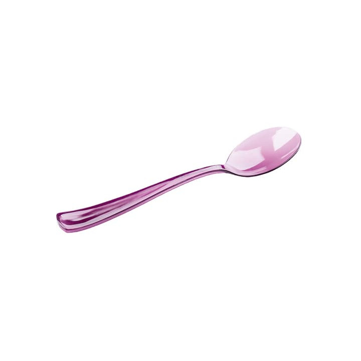 Plastic Spoon Premium Eggplant 16cm (10 Units) 