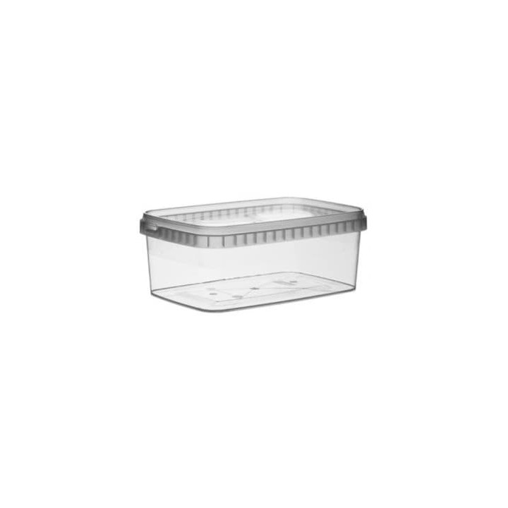 Plastic Deli Container and Plastic Lid PP Tamper-Evident 1200ml 19,2x12,6cm (13 Units)