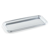 Plastic Platter Rectangular Shape Silver 35X16 cm (5 Units) 