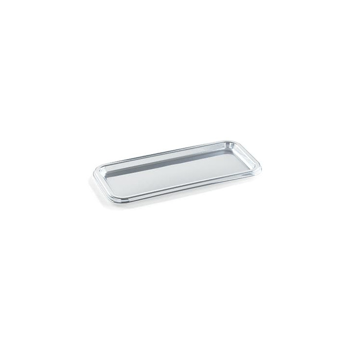 Plastic Platter Rectangular Shape Silver 35X16 cm (50 Units)