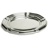 Plastic Tray Round Shape Silver 34 cm (5 Units) 