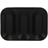 Plastic Tray Microwavable "X-Table" 3C Black 33x23cm (2 Units) 