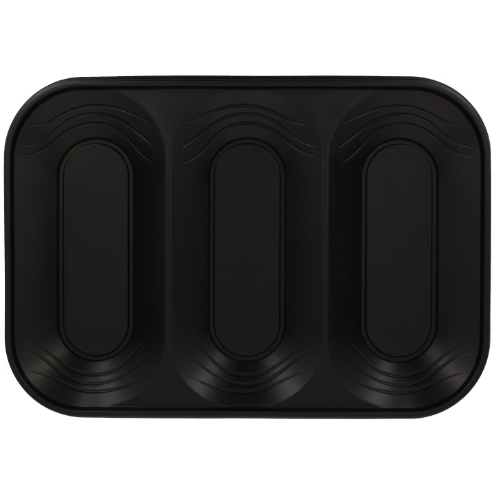 Plastic Tray Microwavable "X-Table" 3C Black 33x23cm (30 Units)