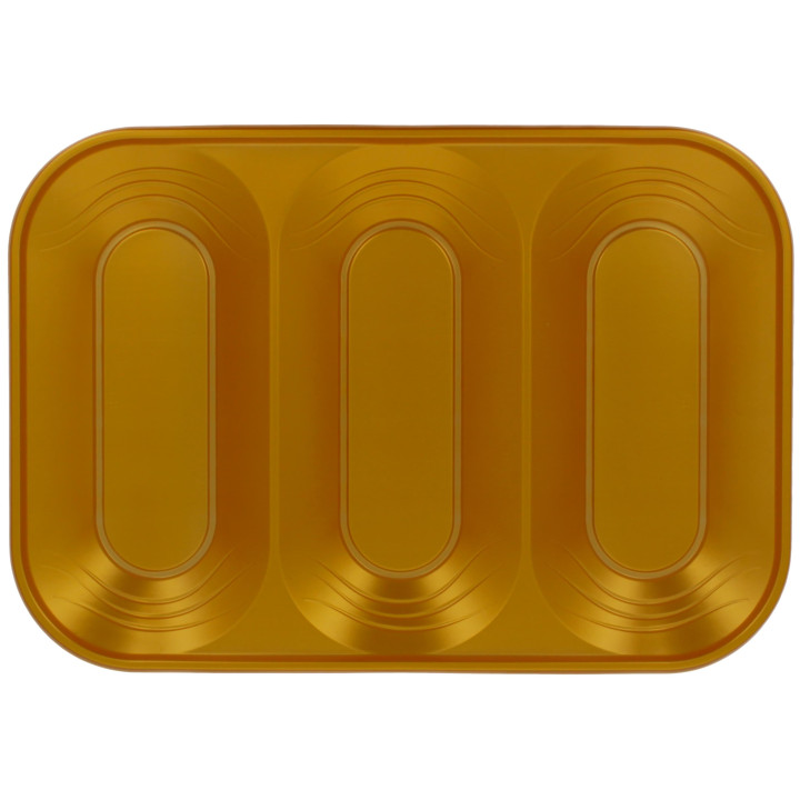 Plastic Tray Microwavable "X-Table" 3C Gold 33x23cm (30 Units)
