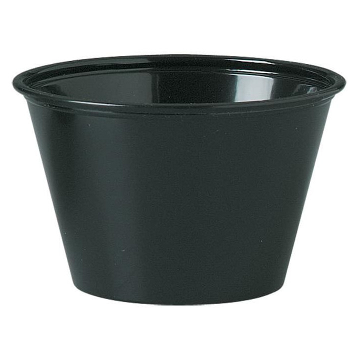 Plastic Souffle Cup PS Black 120ml Ø7,3cm (2500 Units)