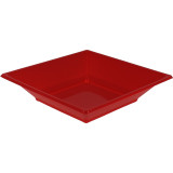 Plastic Plate Deep Square shape Red 17 cm (5 Units) 