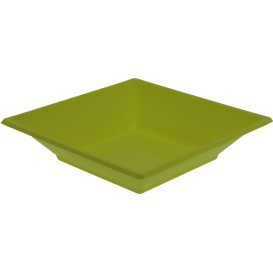 Plastic Plate Deep Square shape Pistachio Green 17 cm (300 Units)