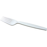 Cornstarch Fork PLA Biodegradable White 16cm (50 Units) 