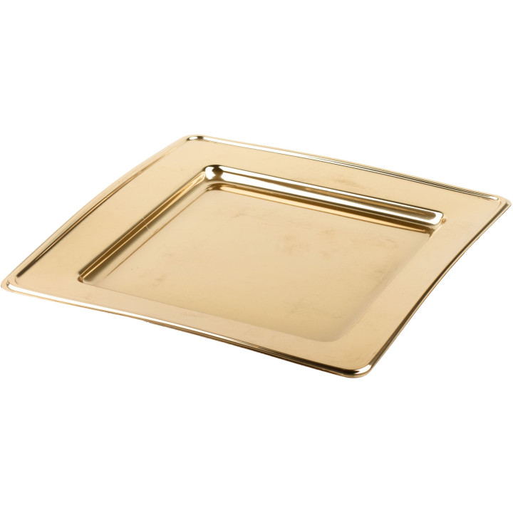 Plastic Plate PET Square shape Gold 30cm (120 Units)