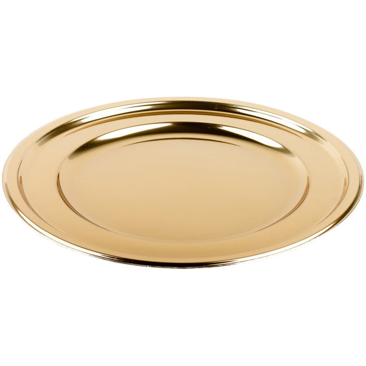 Plastic Plate PET Round shape Gold Ø23 cm (6 Units) 