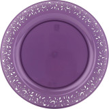 Plastic Plate Round shape "Lace" Eggplant 19cm (4 Units) 