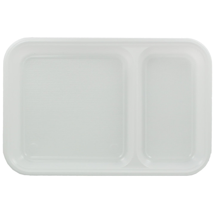 Plastic Compartment Tray White 2C 27x18cm (50 Units) 