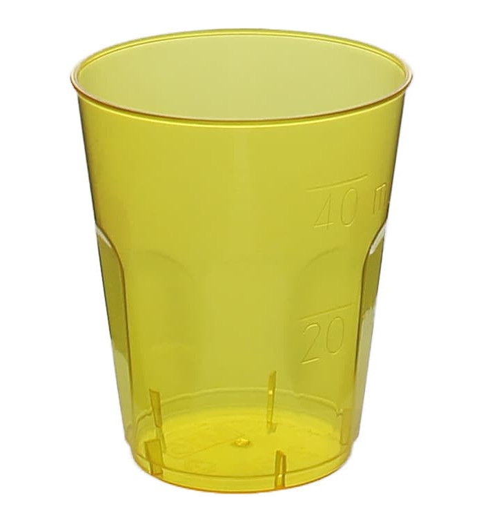 Plastic Shot PS Crystal "Diamant" Yellow 50ml (20 Units) 