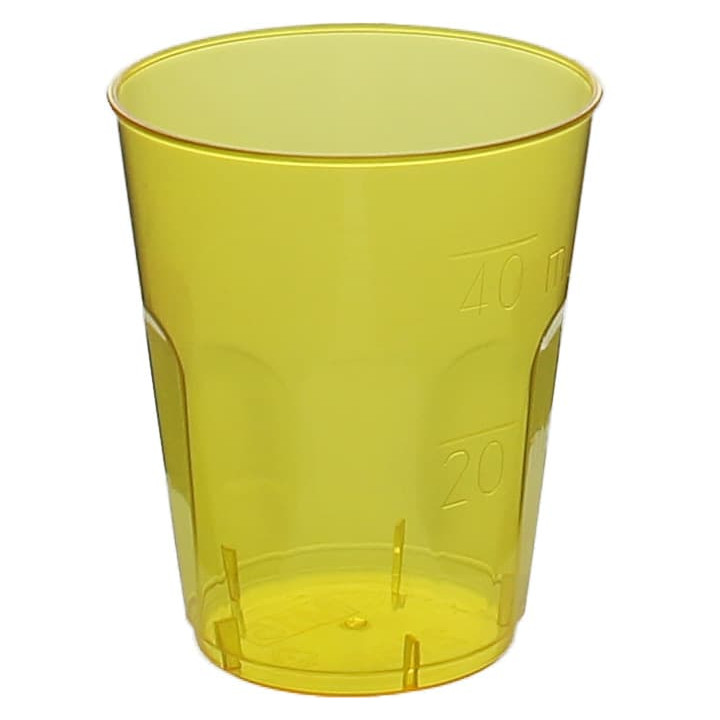 Plastic Shot PS Crystal "Diamant" Yellow 50ml (600 Units)
