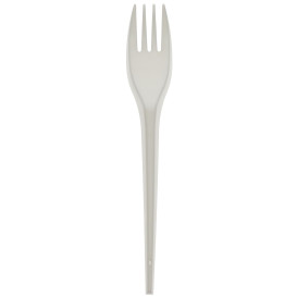 Cornstarch Fork PLA Biodegradable White 17,5cm (405 Units)