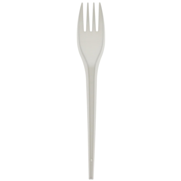 Cornstarch Fork PLA Biodegradable White 17,5cm (405 Units)
