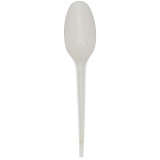 Cornstarch Spoon PLA Biodegradable White 17,5cm (15 Units) 