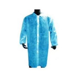 Disposable Lab Coat PE ClosureButton Blue (100 Units)