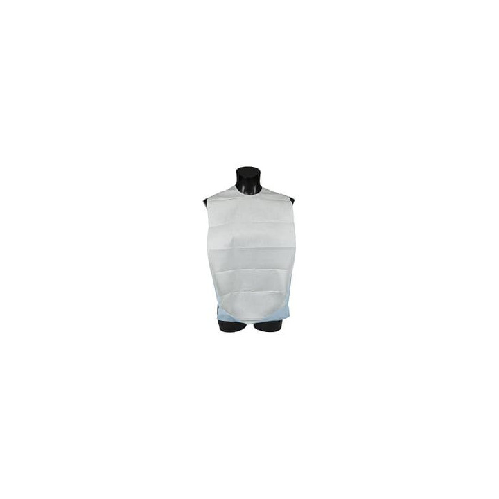 Disposable Adult Bib with Pocket White Economy 36x65cm (125 Units)  