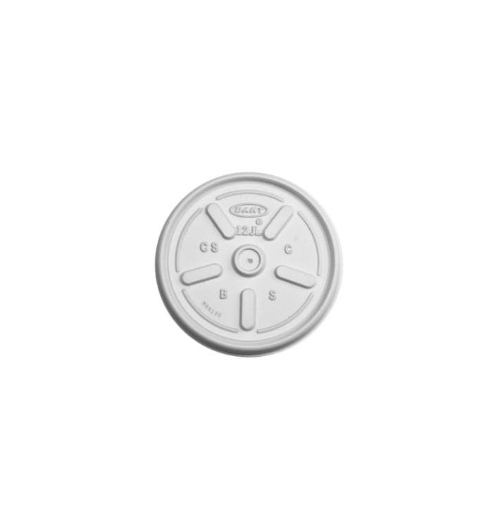 Plastic Lid PS for Foam Cup Flat Ø8,9cm (1000 Units)