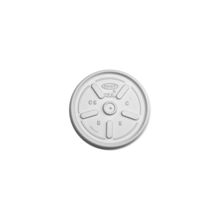 Plastic Lid PS for Foam Cup Flat Ø8,9cm (1000 Units)