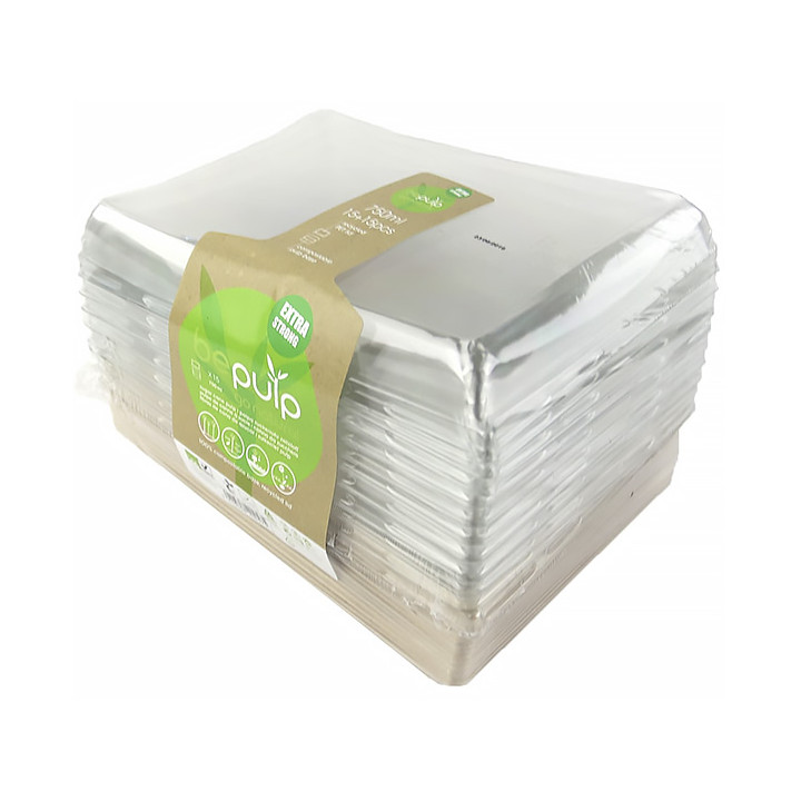 Sugarcane Tray with Lid 750ml 22x16x6cm (15 Units) 