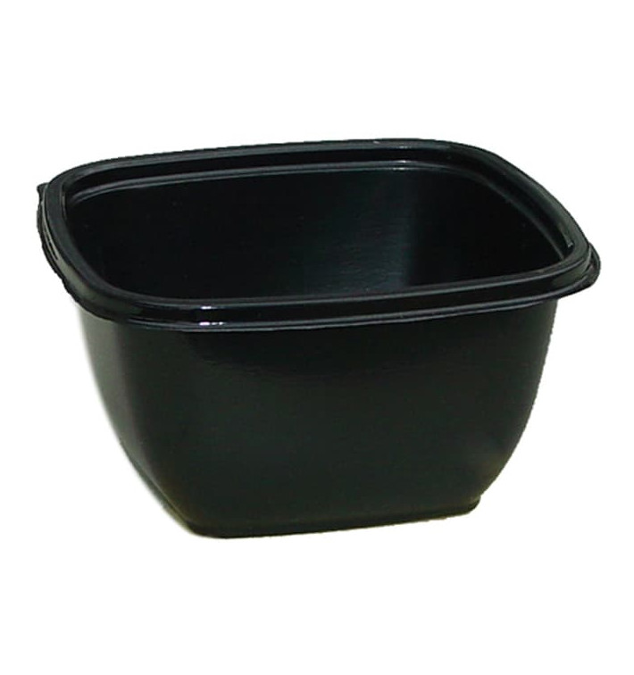 Plastic Bowl PET Black 375ml 12,5x12,5x5cm (500 Units)