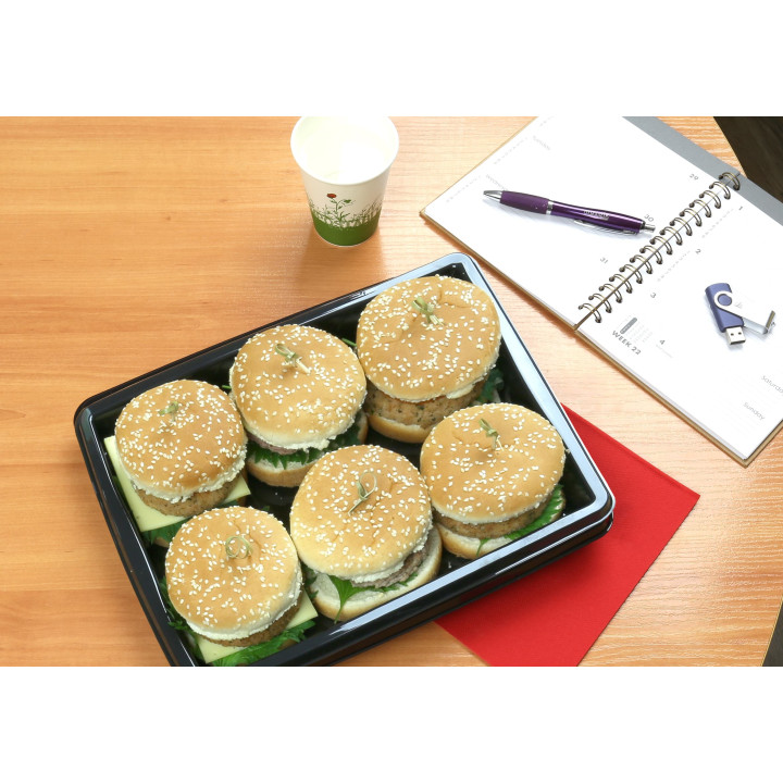 Plastic Tray Rectangular Shape Black 31,6x25,6x4cm (50 Uds)