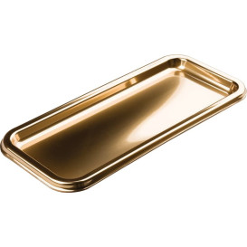Plastic Tray Rectangular Shape Gold 35x16cm (5 Units) 