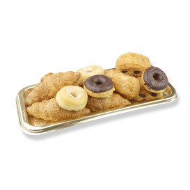 Plastic Tray Rectangular Shape Gold 35x16cm (50 Uds)