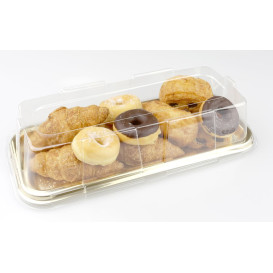 Plastic Tray Rectangular Shape Gold 35x16cm (50 Uds)