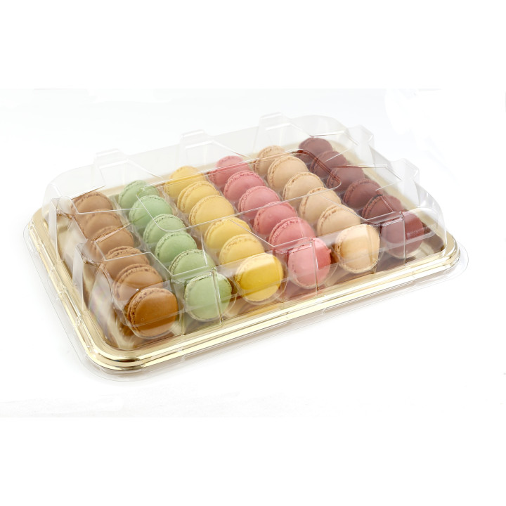 Plastic Tray Rectangular Shape Gold 35x24 cm (5 Units) 