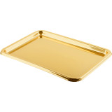 Plastic Tray Rectangular Shape Gold 35x24 cm (5 Units) 