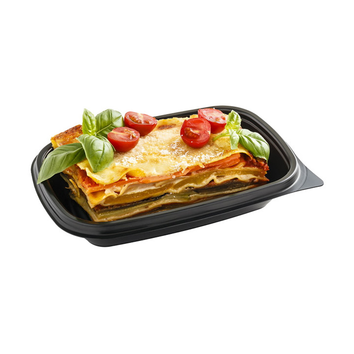 Plastic Deli Container PP Black 375ml 20x13x4cm (50 Units) 