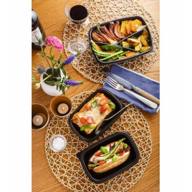 Plastic Deli Container PP Black 375ml 20x13x4cm (300 Units)