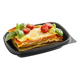 Plastic Deli Container PP Black 375ml 20x13x4cm (300 Units)