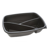 Plastic Deli Container PP 3C Black 900ml 23x17x5cm (75 Units)  