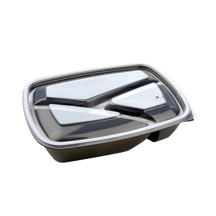 Plastic Lid for Deli Container PP Rectangular shape 3C Black 23x17cm (300 Units)