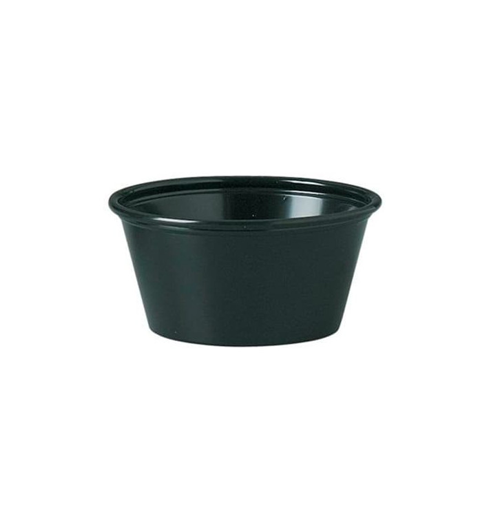 Plastic Souffle Cup PP Black 60ml Ø6,6cm (125 Units)  